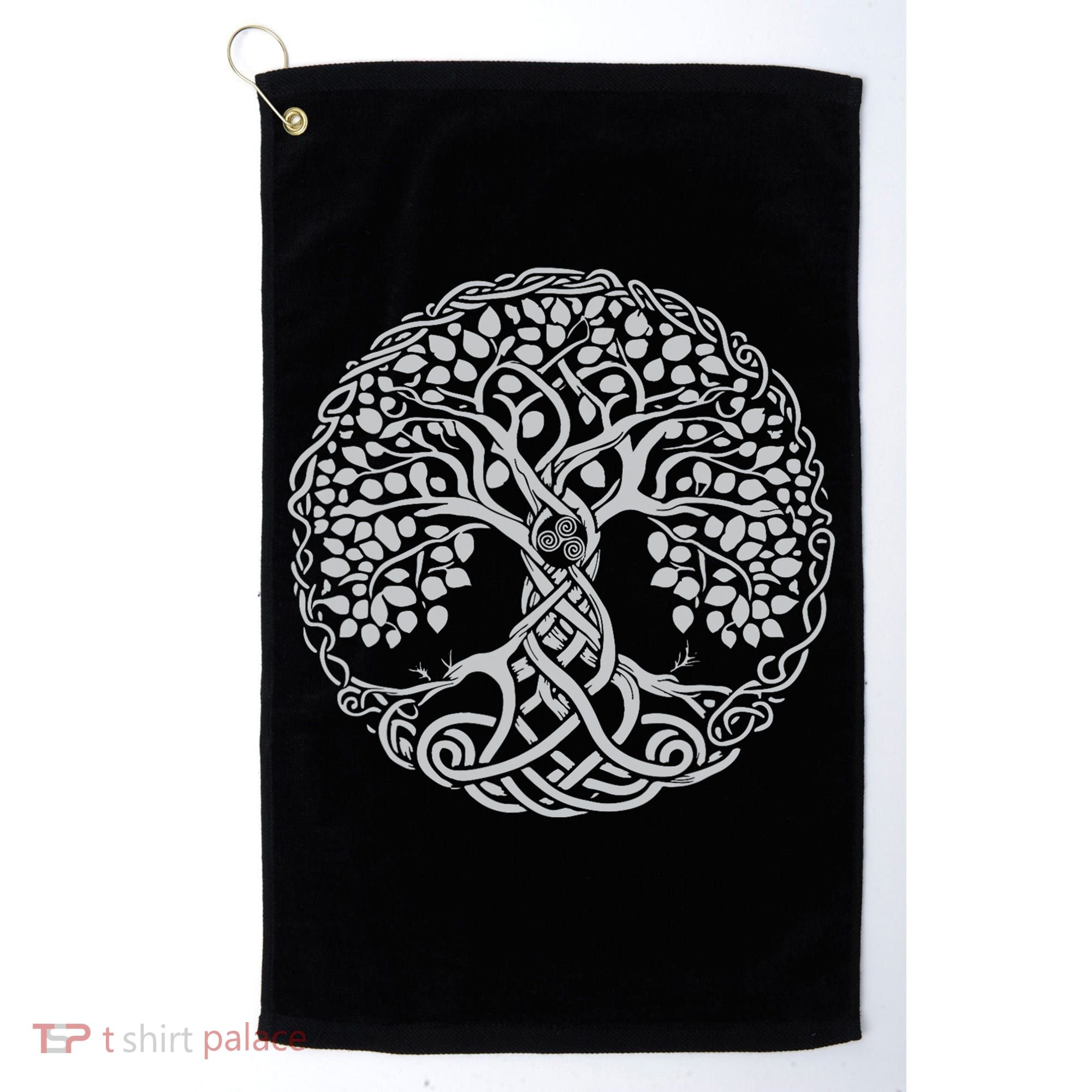Celtic Tree Of Life Or Gaelic Knotwork Art Oak Golf Towel