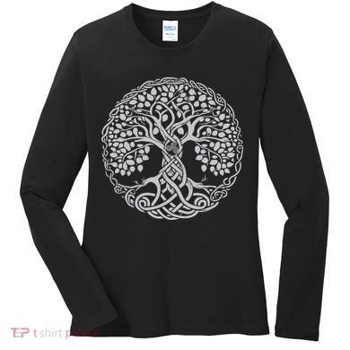 Celtic Tree Of Life Or Gaelic Knotwork Art Oak Women's Long Sleeve Shirt