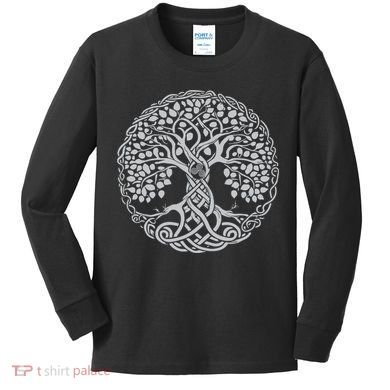 Celtic Tree Of Life Or Gaelic Knotwork Art Oak Kids Long Sleeve Shirt
