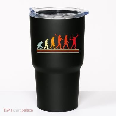 Cute Tennis Player Evolution Retro Vintage Color Tumbler