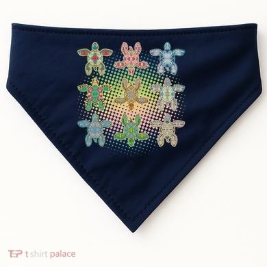 Colorful Tribal Pattern Sea Turtles USA-Made Doggie Bandana