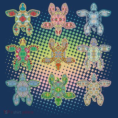 Colorful Tribal Pattern Sea Turtles Hoodie