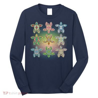 Colorful Tribal Pattern Sea Turtles Long Sleeve Shirt