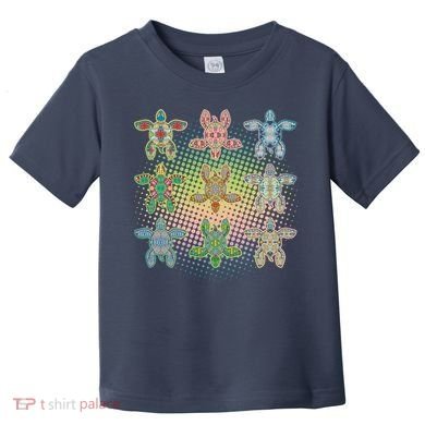 Colorful Tribal Pattern Sea Turtles Toddler T-Shirt