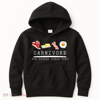Carnivore The Proper Human Diet Beef Butter Bacon Eggs Kids Hoodie