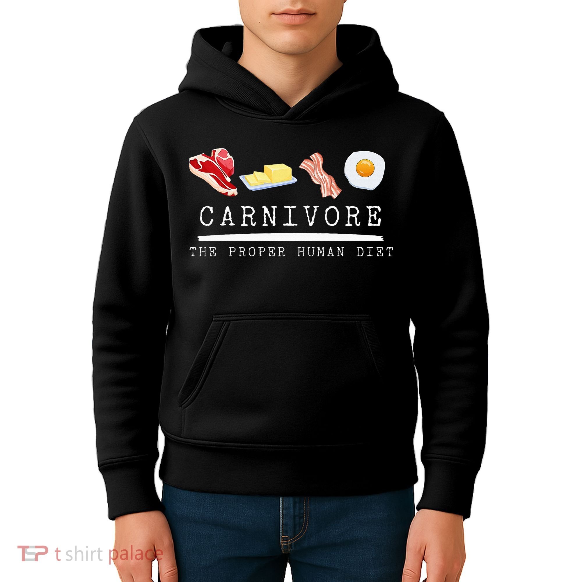 Carnivore The Proper Human Diet Beef Butter Bacon Eggs Kids Hoodie