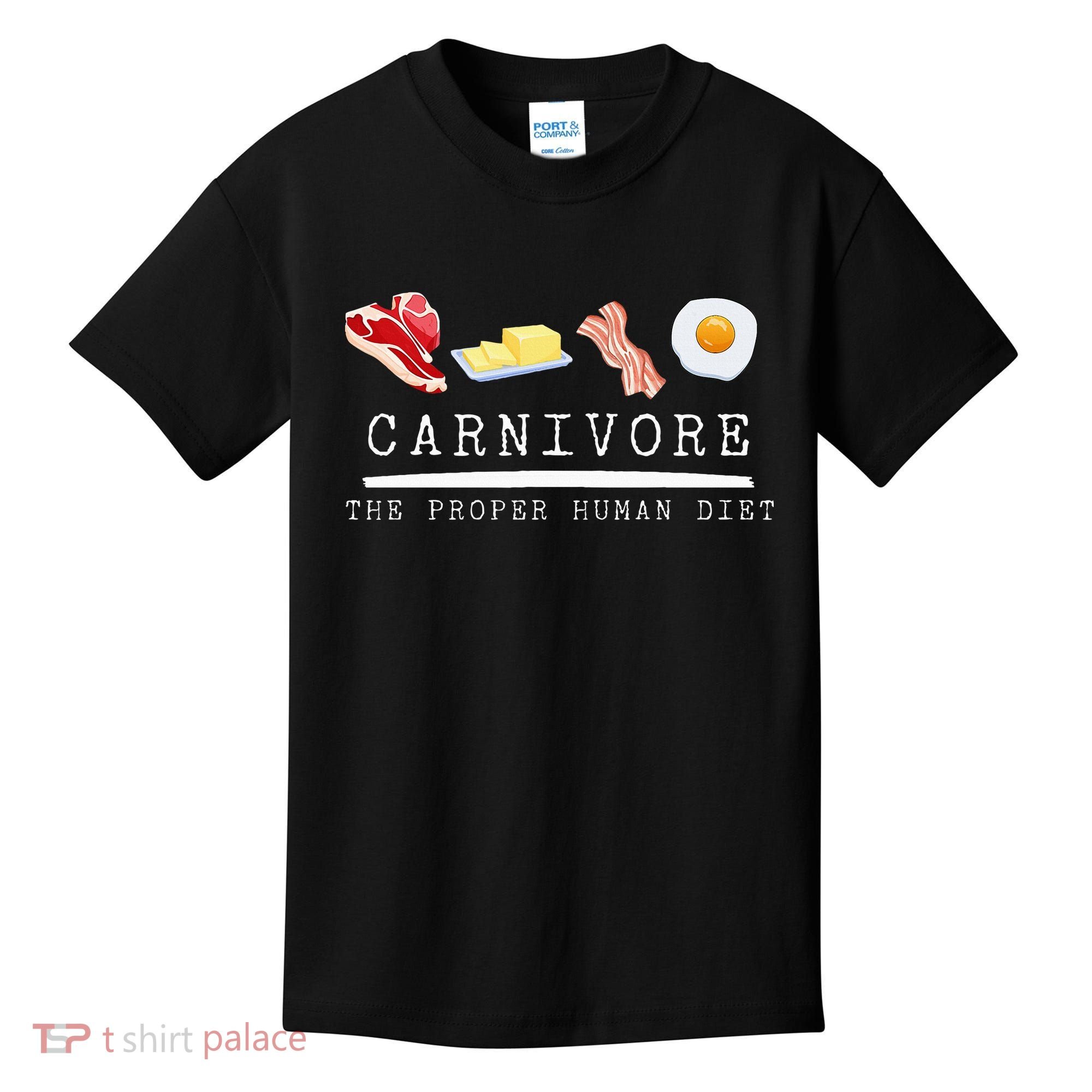 Carnivore The Proper Human Diet Beef Butter Bacon Eggs Kids T-Shirt