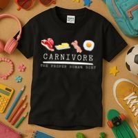 Carnivore The Proper Human Diet Beef Butter Bacon Eggs Kids T-Shirt thumb 3