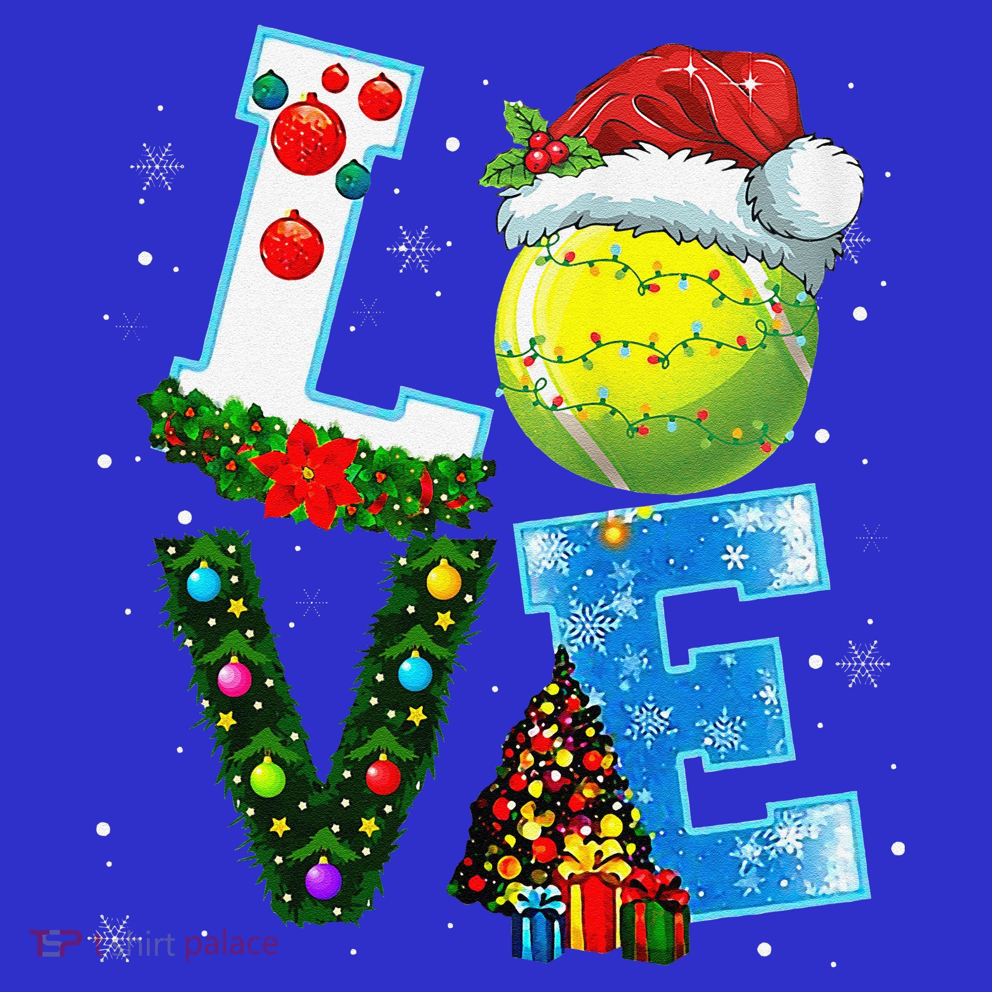 Christmas Tennis Players Lovers Xmas T-Shirt