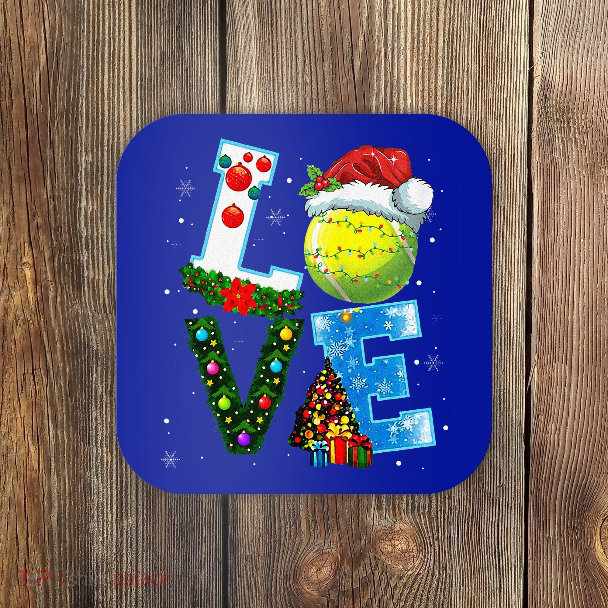 Christmas Tennis Players Lovers Xmas Coaster