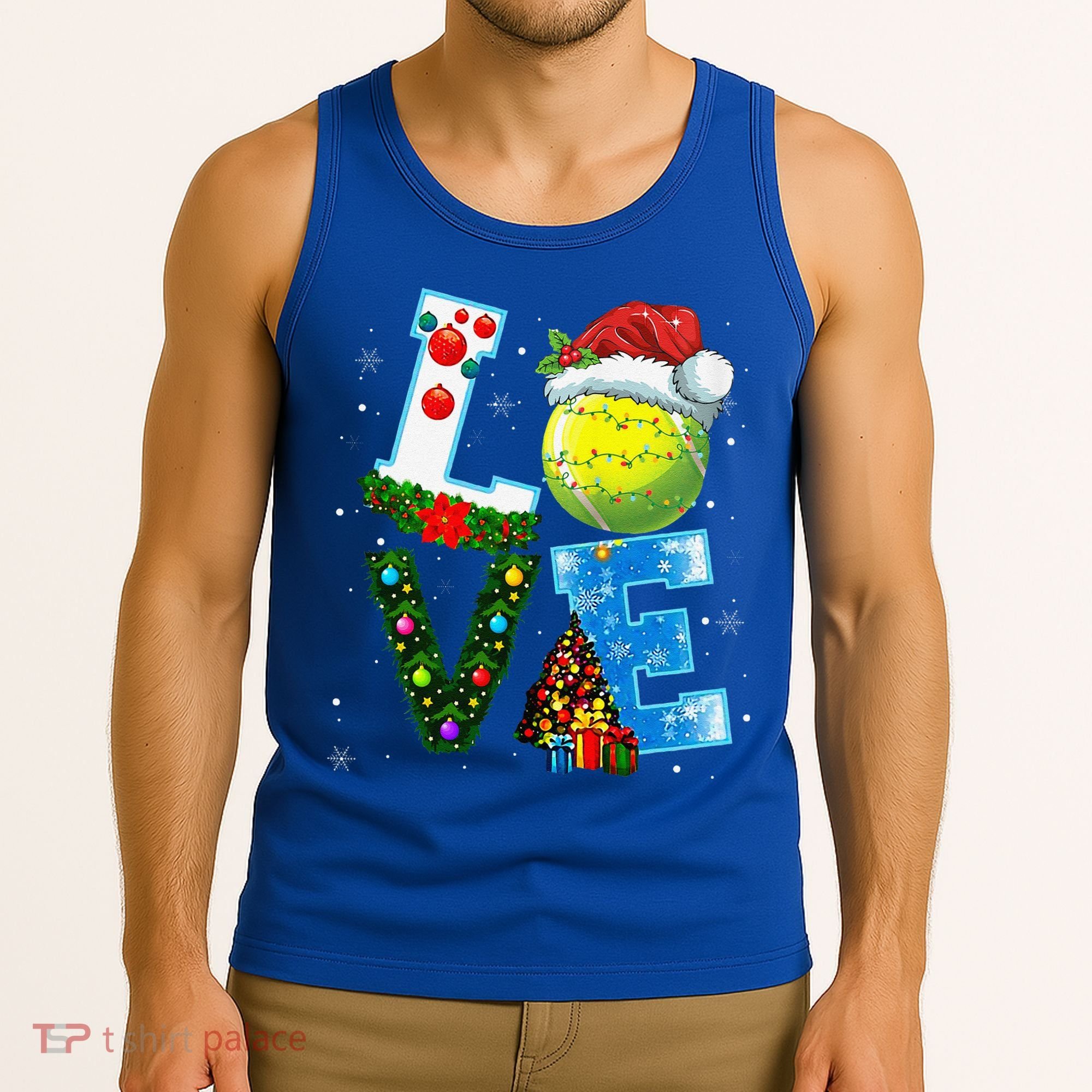 Christmas Tennis Players Lovers Xmas Tank Top