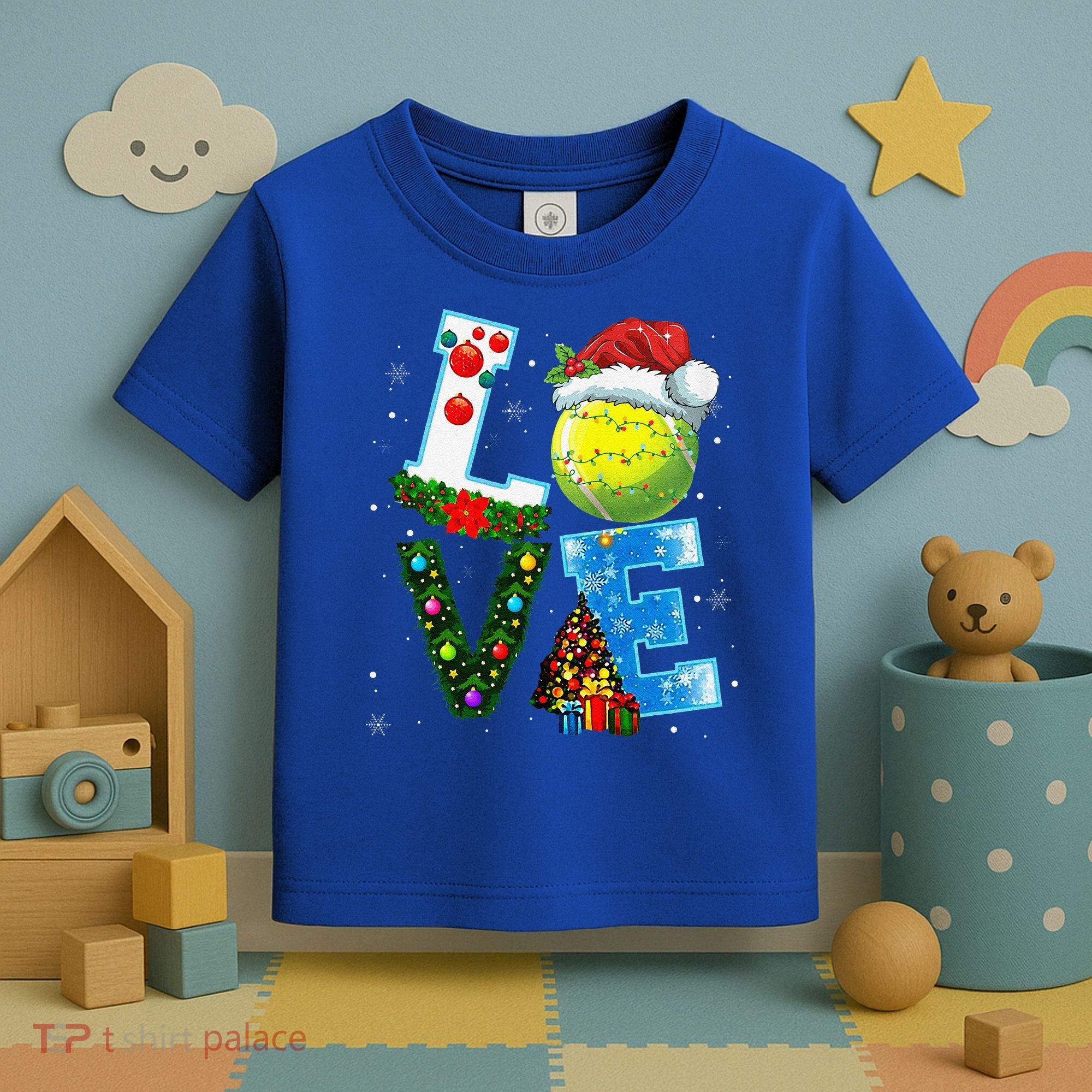 Christmas Tennis Players Lovers Xmas Toddler T-Shirt