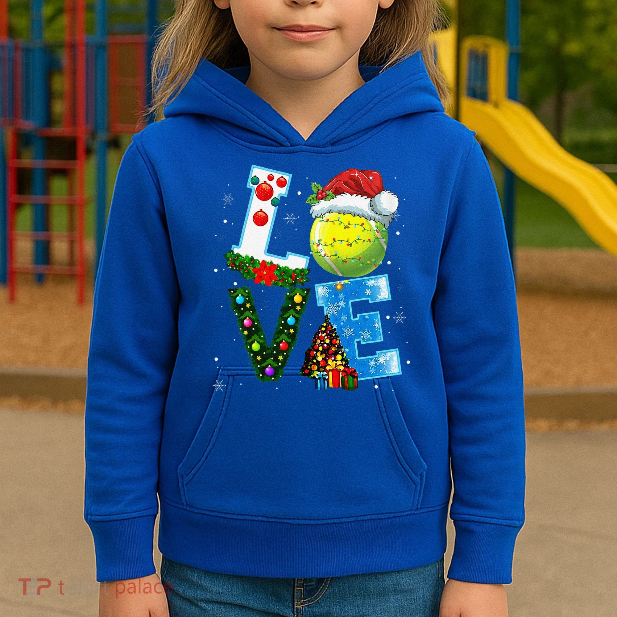 Christmas Tennis Players Lovers Xmas Kids Hoodie