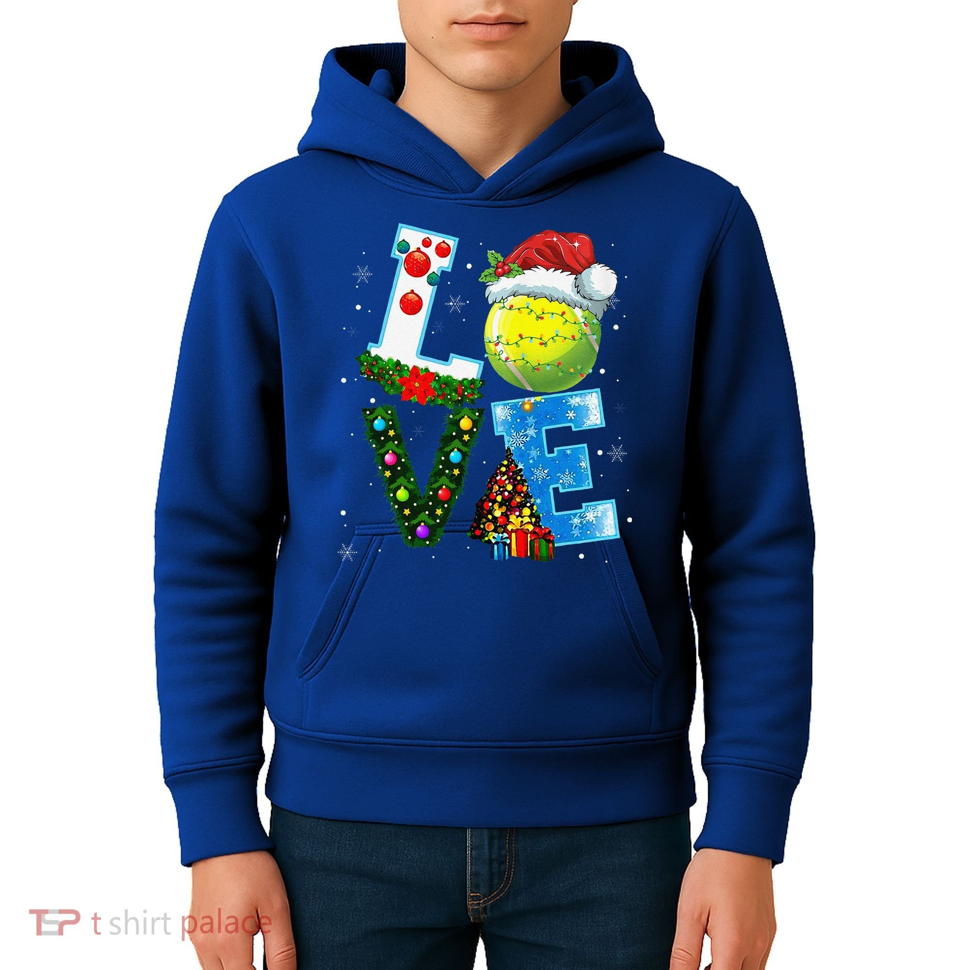 Christmas Tennis Players Lovers Xmas Kids Hoodie