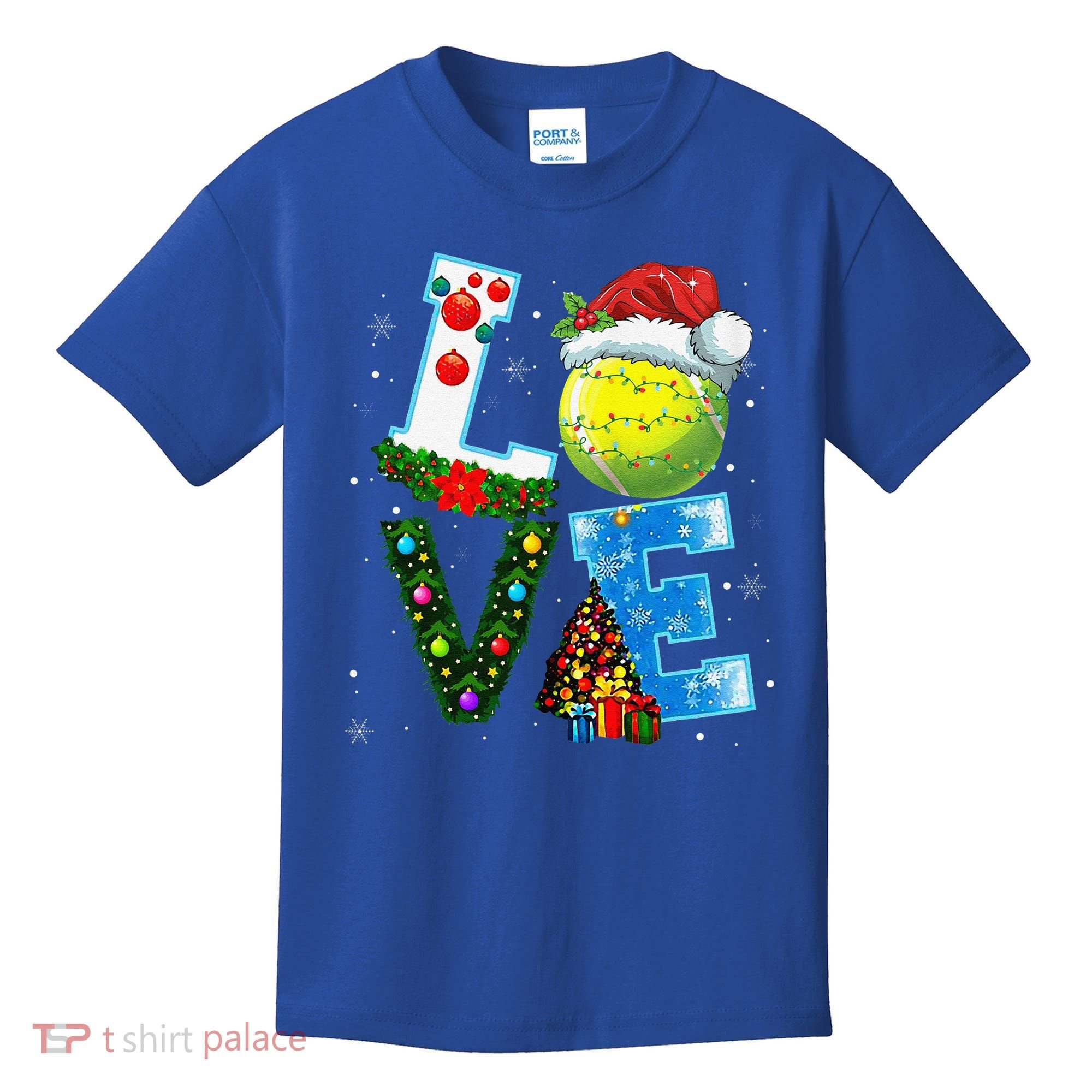 Christmas Tennis Players Lovers Xmas Kids T-Shirt