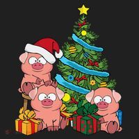 Christmas Tree Pig Lover Farm Animals Swine Pig Women's Sweatshirt thumb 2