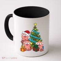 Christmas Tree Pig Lover Farm Animals Swine Pig Coffee Mug thumb 0