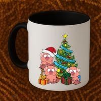 Christmas Tree Pig Lover Farm Animals Swine Pig Coffee Mug thumb 2