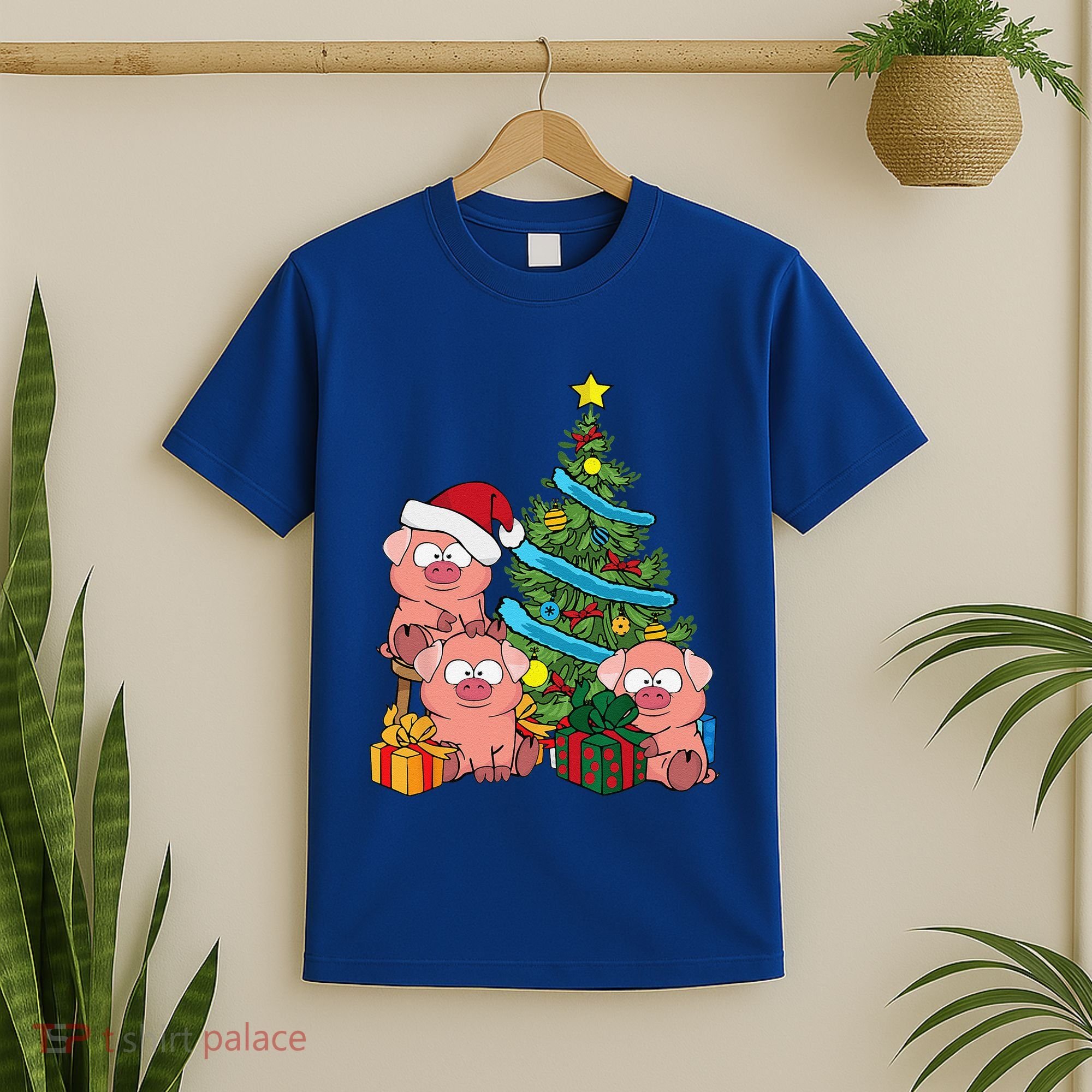 Christmas Tree Pig Lover Farm Animals Swine Pig T-Shirt