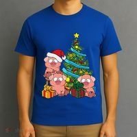 Christmas Tree Pig Lover Farm Animals Swine Pig T-Shirt thumb 3