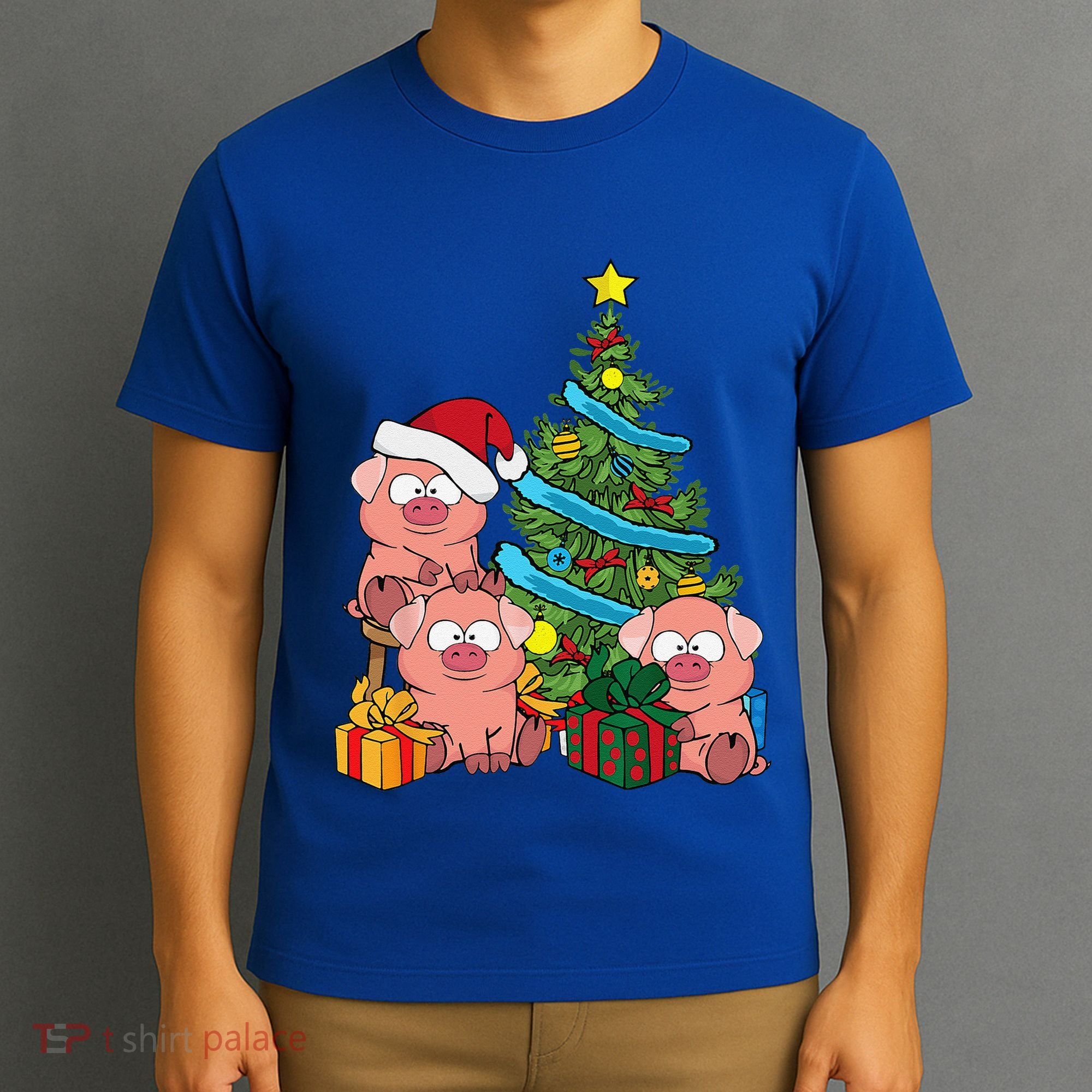 Christmas Tree Pig Lover Farm Animals Swine Pig T-Shirt