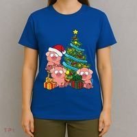 Christmas Tree Pig Lover Farm Animals Swine Pig T-Shirt thumb 4
