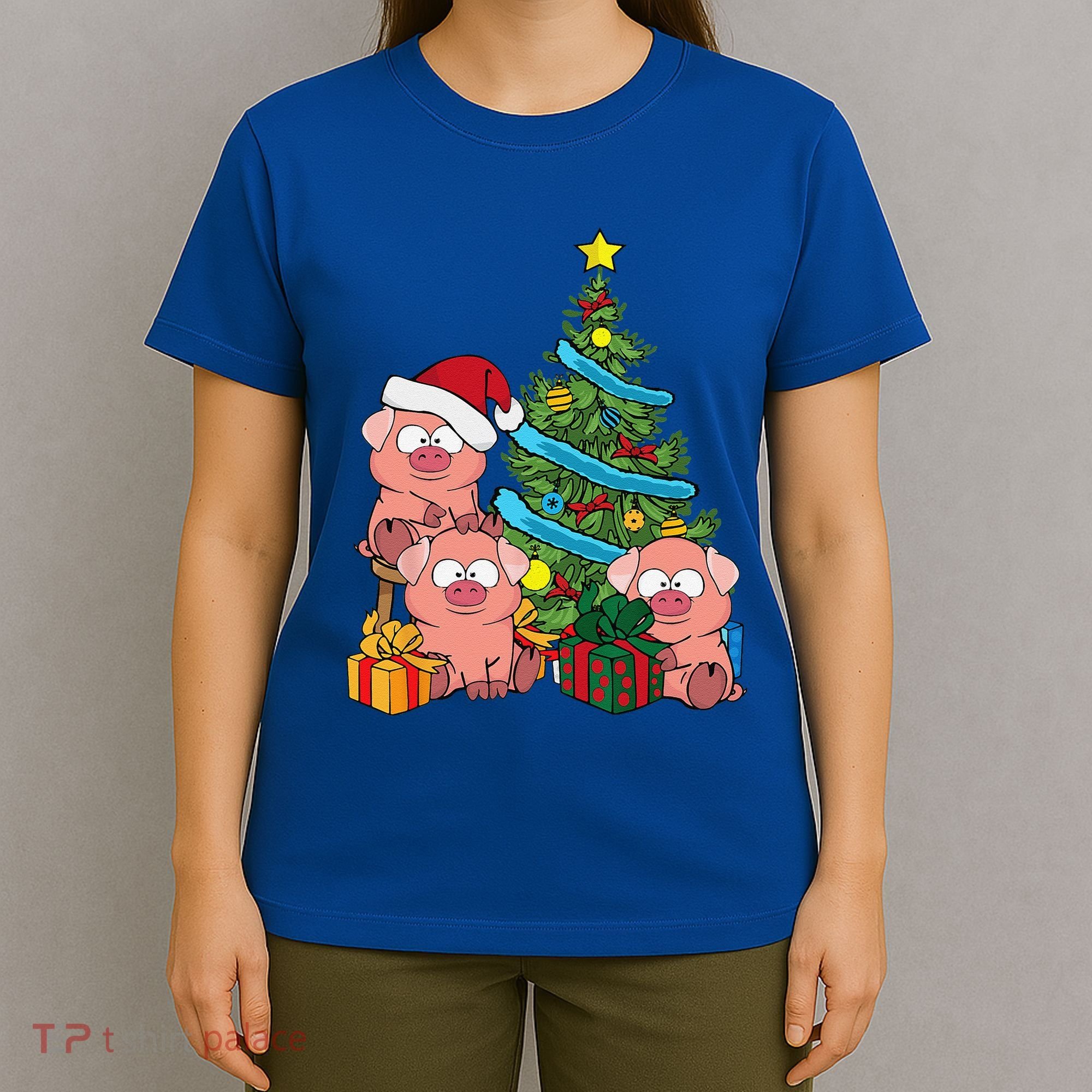 Christmas Tree Pig Lover Farm Animals Swine Pig T-Shirt