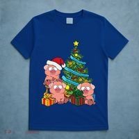 Christmas Tree Pig Lover Farm Animals Swine Pig T-Shirt thumb 5