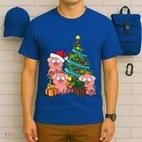 Christmas Tree Pig Lover Farm Animals Swine Pig T-Shirt thumb 6