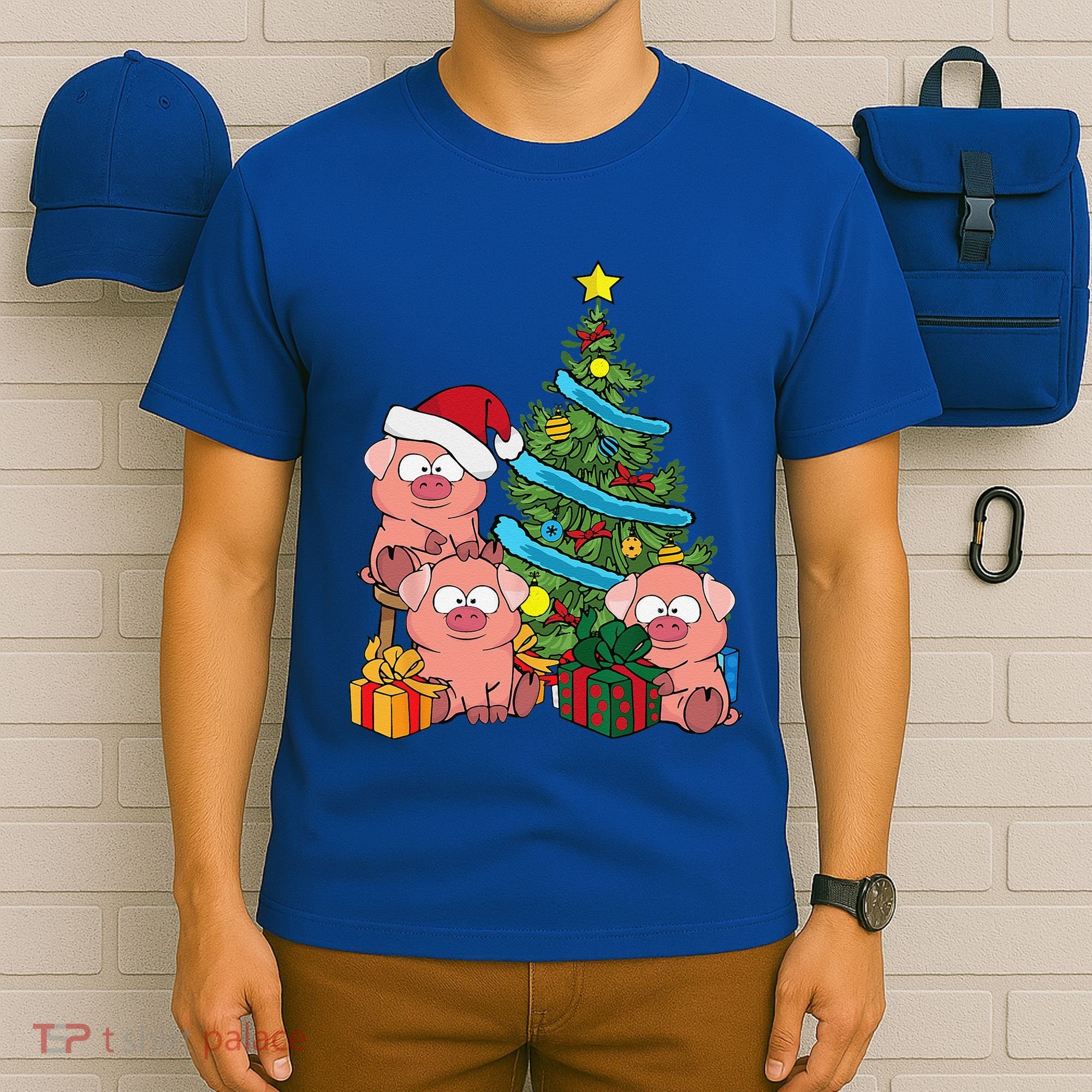 Christmas Tree Pig Lover Farm Animals Swine Pig T-Shirt