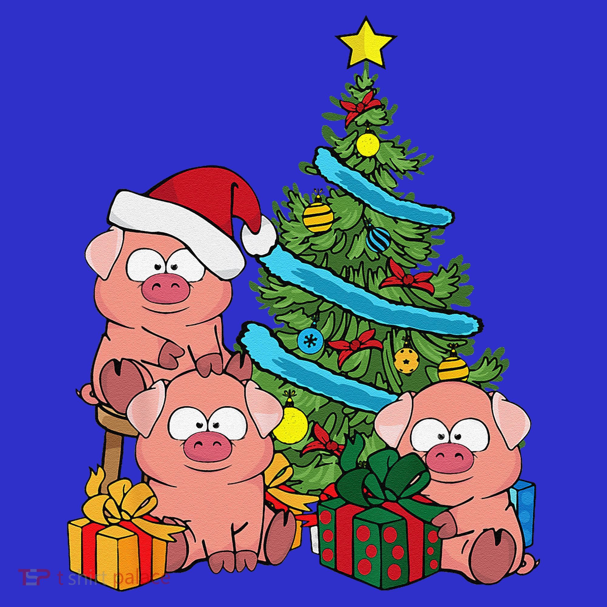 Christmas Tree Pig Lover Farm Animals Swine Pig T-Shirt
