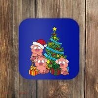 Christmas Tree Pig Lover Farm Animals Swine Pig Coaster thumb 0