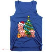 Christmas Tree Pig Lover Farm Animals Swine Pig Tank Top thumb 0