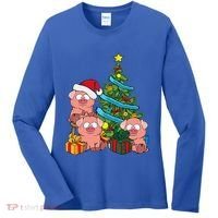 Christmas Tree Pig Lover Farm Animals Swine Pig Women's Long Sleeve Shirt thumb 0