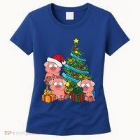 Christmas Tree Pig Lover Farm Animals Swine Pig Women's T-Shirt thumb 0