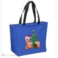 Christmas Tree Pig Lover Farm Animals Swine Pig Tote Bag thumb 2