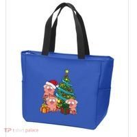Christmas Tree Pig Lover Farm Animals Swine Pig Tote Bag thumb 3
