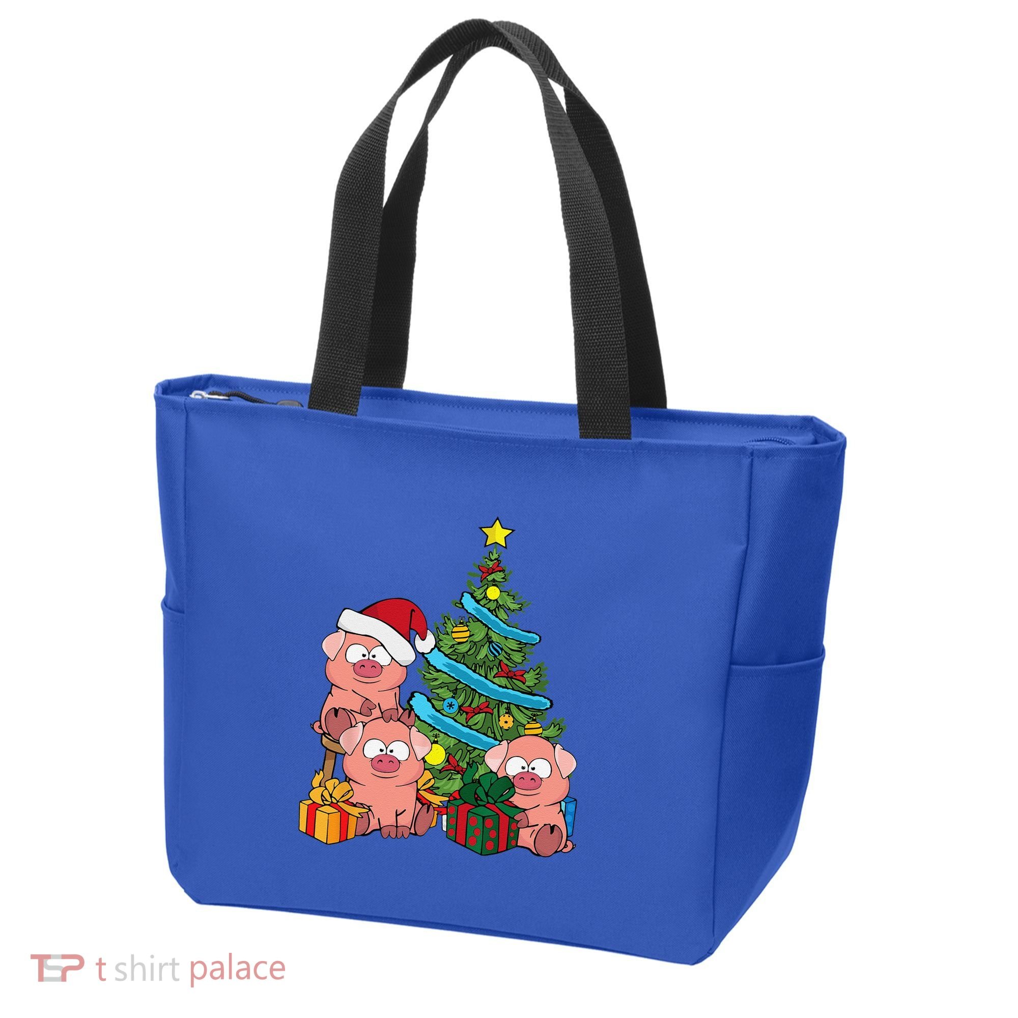 Christmas Tree Pig Lover Farm Animals Swine Pig Tote Bag