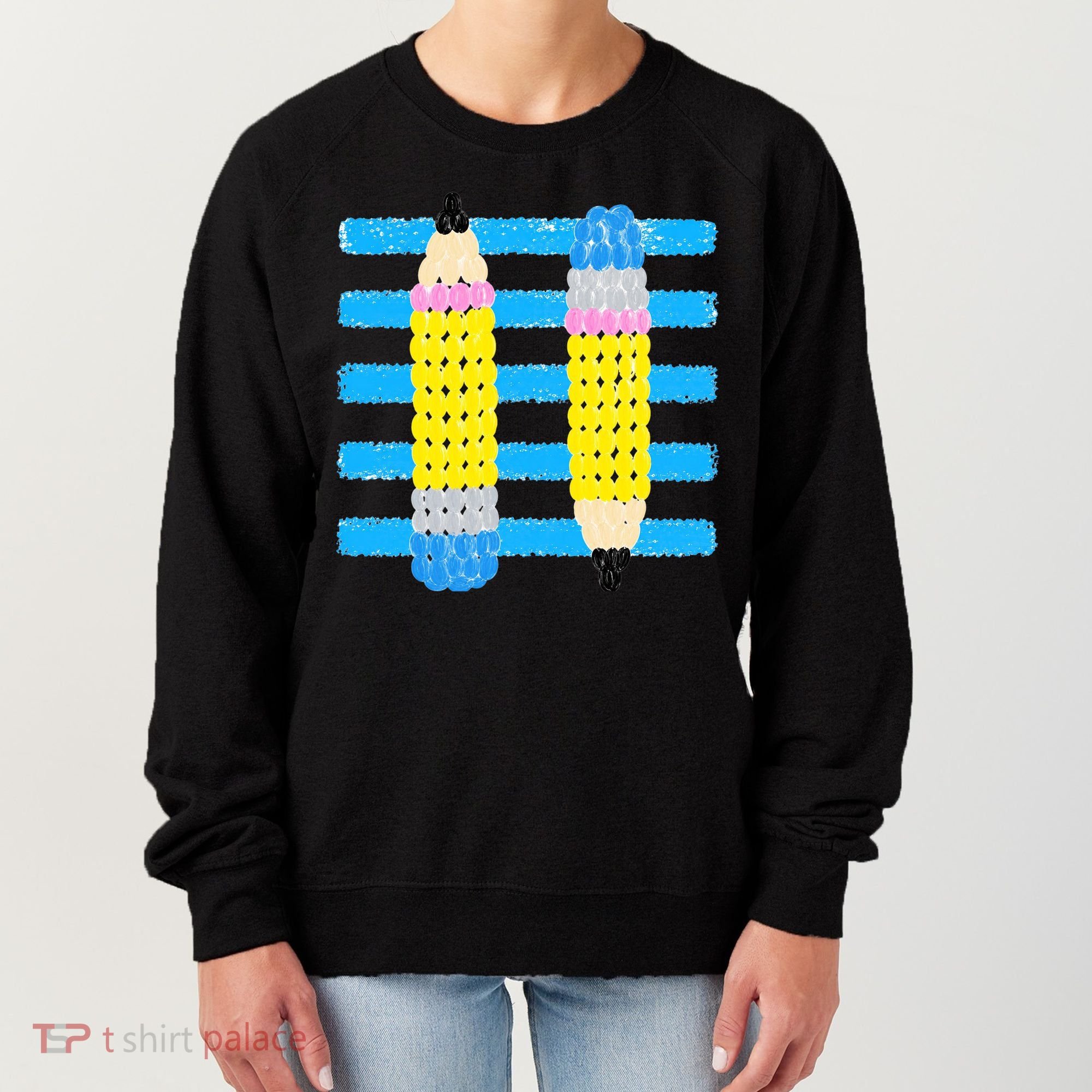 Coastal Teacher Pencils Stripes Back To School Gift Women's Sweatshirt