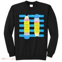 Coastal Teacher Pencils Stripes Back To School Gift Sweatshirt thumb 0
