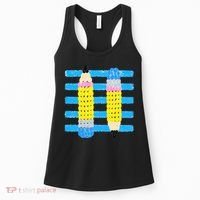 Coastal Teacher Pencils Stripes Back To School Gift Women's Tank Top thumb 0