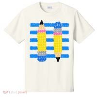 Coastal Teacher Pencils Stripes Back To School Gift T-Shirt thumb 0