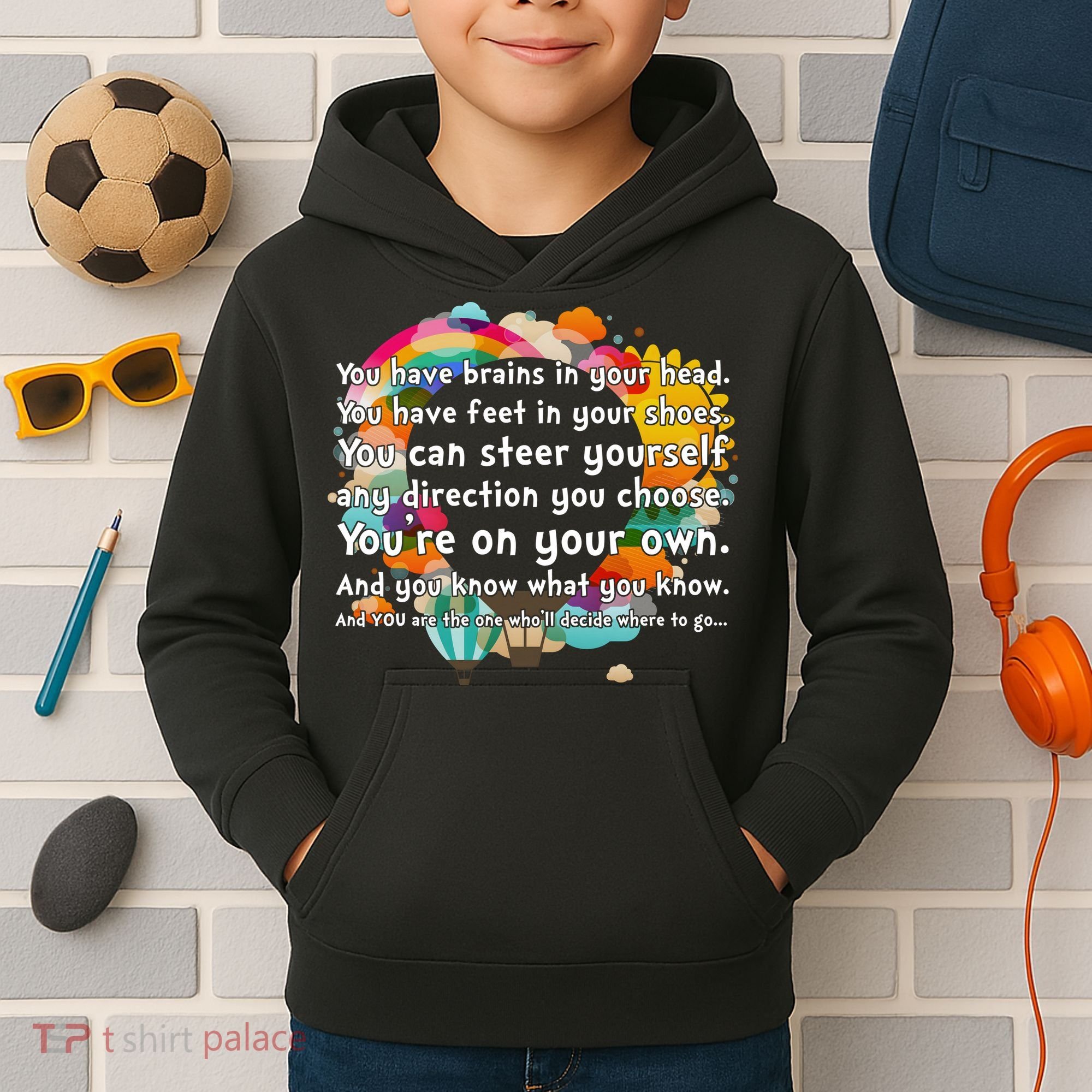 Cute The Places You'll Go Reading Book Fan Kids Hoodie