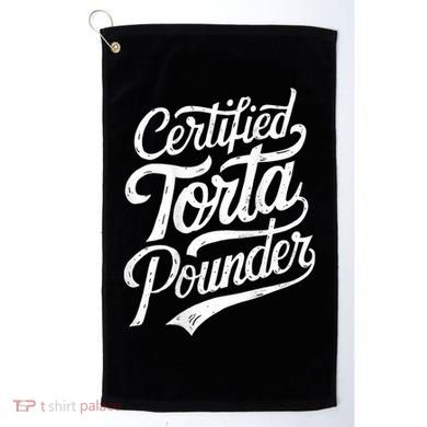 Certified Torta Pounder Funny Torta Pounder On Back Golf Towel