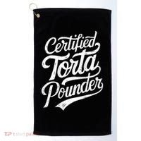 Certified Torta Pounder Funny Torta Pounder On Back Golf Towel thumb 0