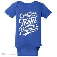 Certified Torta Pounder Funny Torta Pounder On Back Baby Bodysuit thumb 0