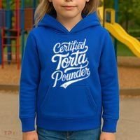 Certified Torta Pounder Funny Torta Pounder On Back Kids Hoodie thumb 3
