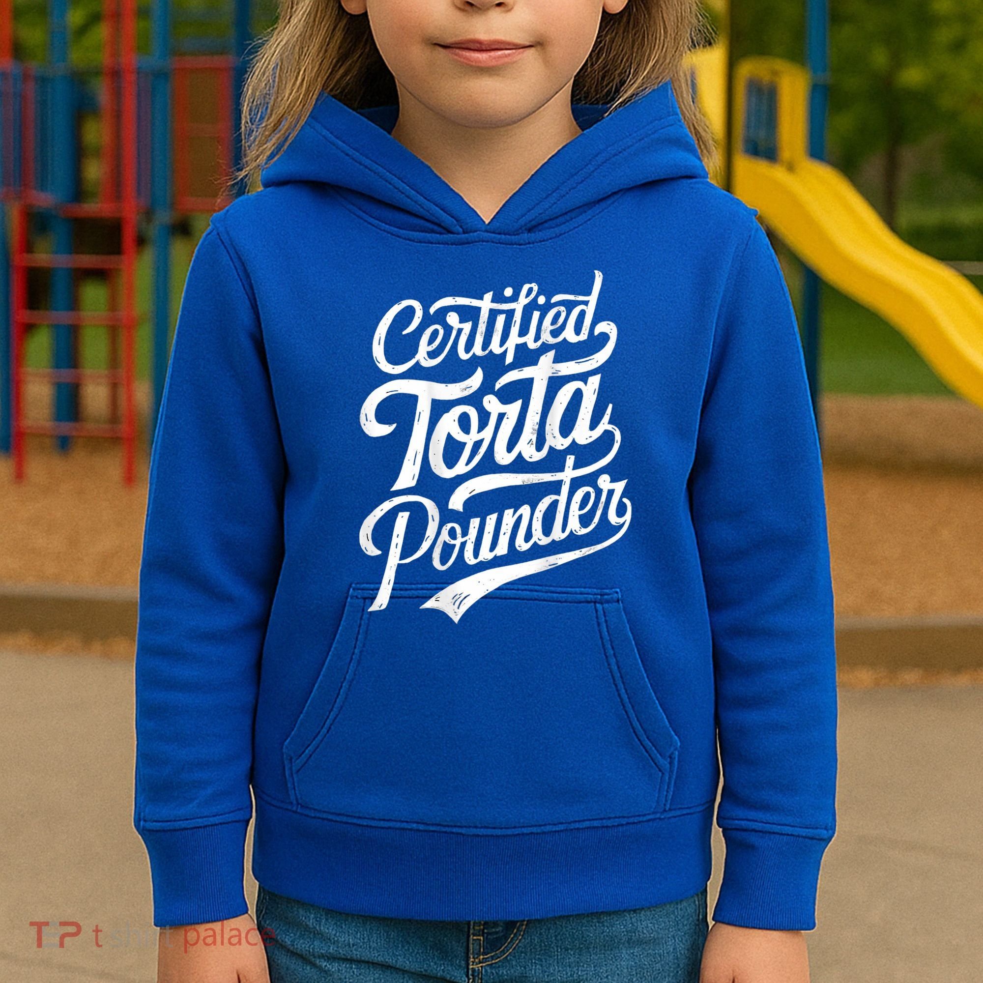 Certified Torta Pounder Funny Torta Pounder On Back Kids Hoodie