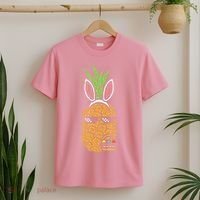 Cool Thug Pineapple Easter Bunny Eggs Fruit Lover Gift T-Shirt thumb 2