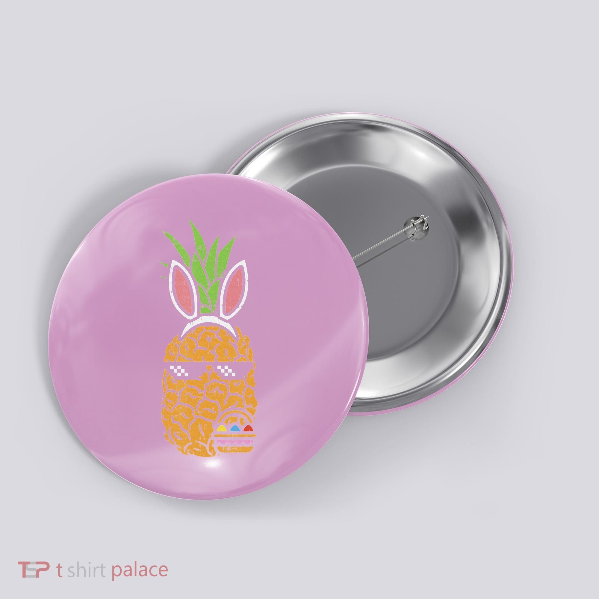 Cool Thug Pineapple Easter Bunny Eggs Fruit Lover Gift Button